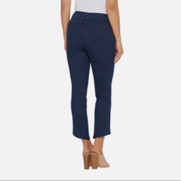 Lisa Rinna Collection Denim - Lisa Rinna Angled Hem Jeans - Dark Wash - Sz 10